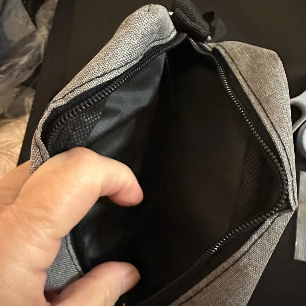 Gray Crossbody Bag for Men or Women.